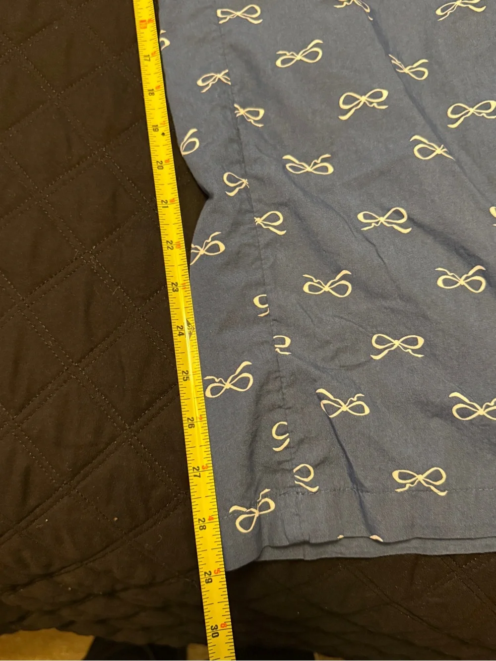 100% Cotton Navy Pajama Bottoms with White Bows Size L